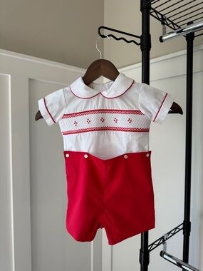 Le' Za Me Red and White Kids Matching Set 9m